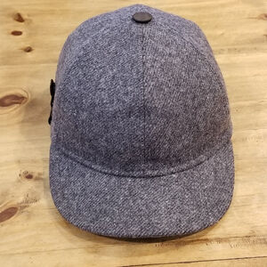 Hats in the Belfry Hat Size L Gray Wool Leather Italy Italia Plaid Lining